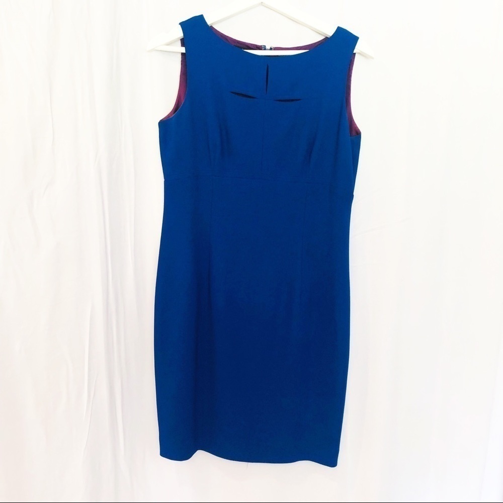 Petite Liz Claiborne Cobalt Blue Sheath  Dress